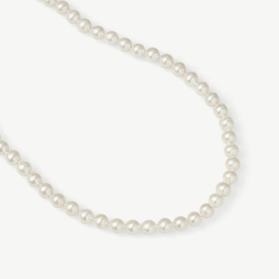 Kyoto Pearl Rae 6mm Pearl Strand Necklace 925 Sterling Silver White