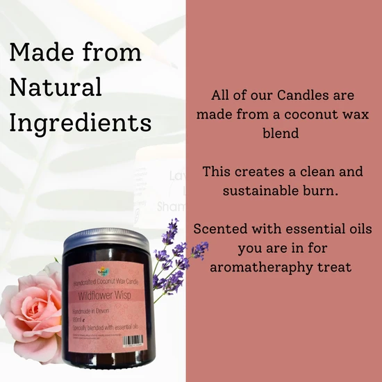 thenaturalspa The Natural Spa Wildflower Wisp Hand Poured Coconut Wax Candle 180ml