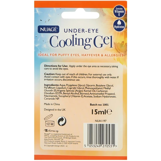Nuage Under Eye Cooling Gel Refreshes Puffy Eyes 15ml