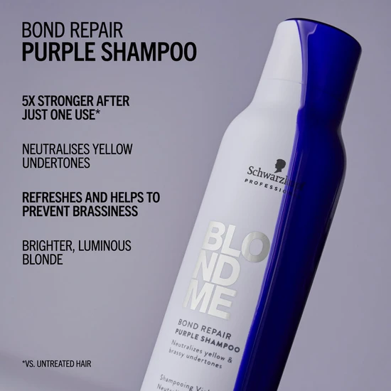 Schwarzkopf BlondMe Bond Repair Purple Neutralising Shampoo 300ml