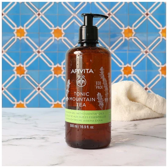 APIVITA Tonic Mountain Tea Shower Gel With Essential Oils Ecopack 500ml