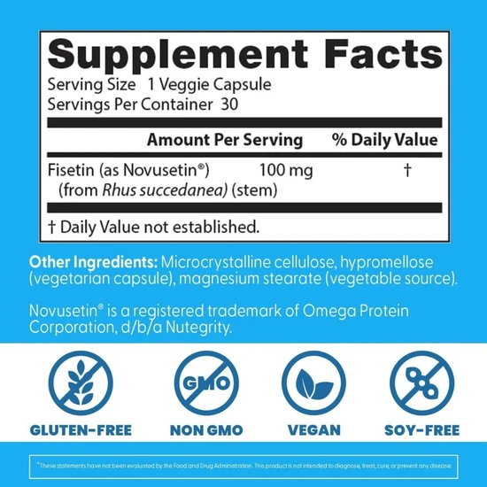 Doctor's Best Fisetin With Novusetin 100mg Vegicaps 30 Vegicaps
