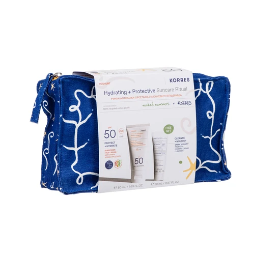 Korres Naked Summers x Korres Yoghurt Sunscreen SPF 50 50ml & Greek Yoghurt Probiotic Cleanser 20ml
