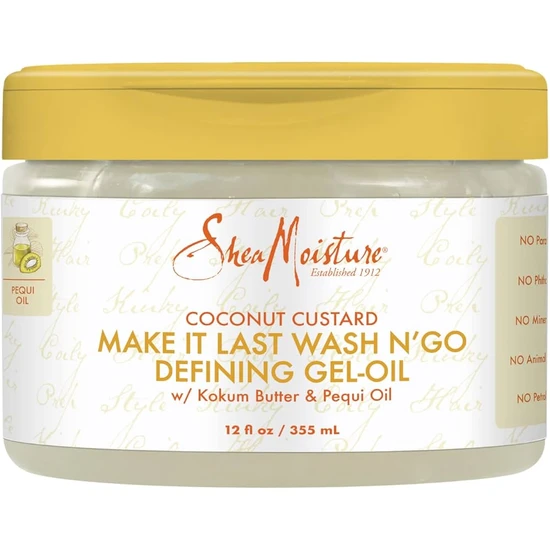 Shea Moisture Coconut Custard Make It Last Wash N GO Defining Gel Oil 340 g