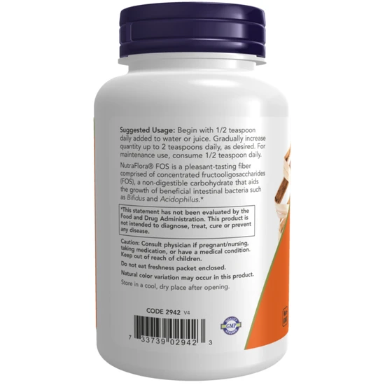 NOW Foods NutraFlora FOS Pure Powder 113g