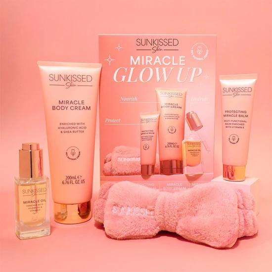 Sunkissed Miracle Glow Up Gift Set 40ml Protective Miracle Balm + 30ml Miracle Oil + 200ml Body Cream + Headband 1 Piece