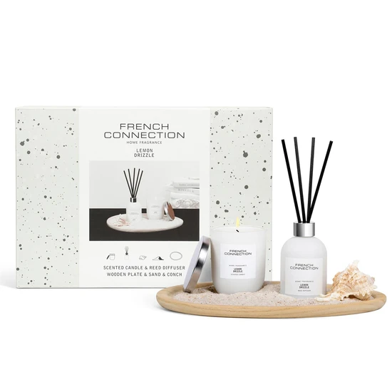 French Connection Lemon Drizzle Diffuser + Candle 100ml + 163g