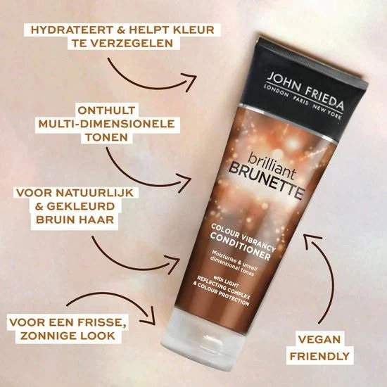 John Frieda Brilliant Brunette Colour Vibrancy Conditioner 250ml