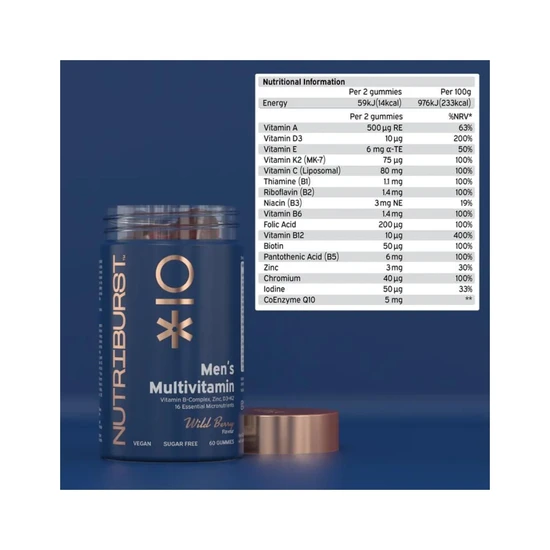Nutriburst Men's Multivitamin Gummies 60 Gummies