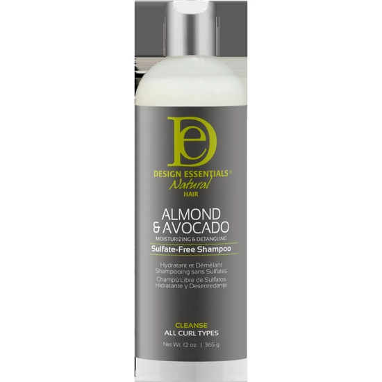 Design Essentials Natural Almond & Avocado Moisturising & Detangling Sulphate Free Shampoo 365g