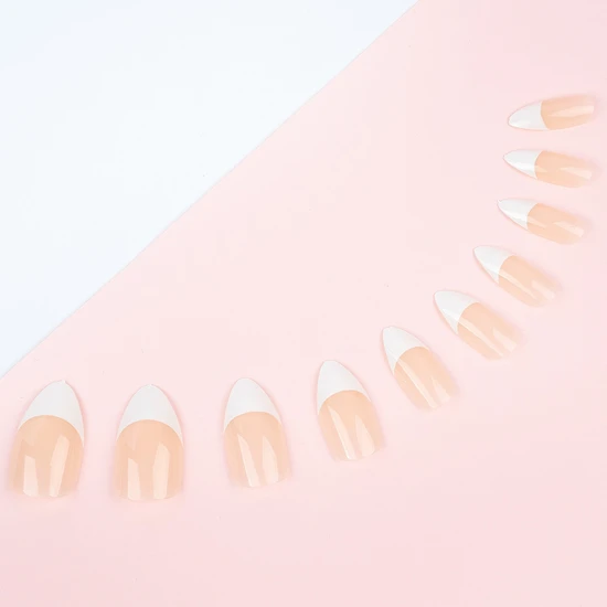 Invogue Pink French Oval Nails Pack of 28