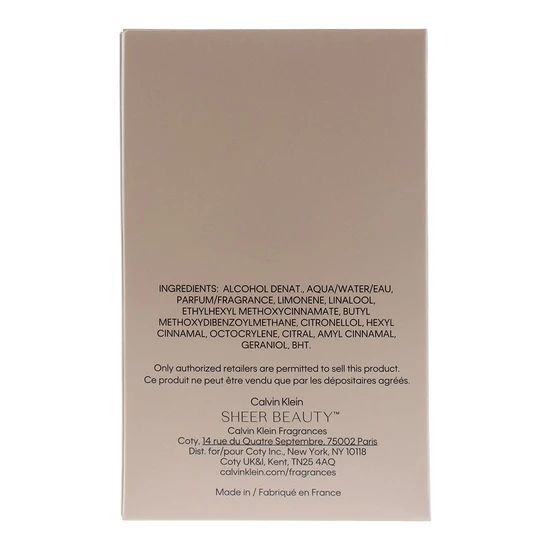 Calvin Klein Sheer Beauty Eau De Toilette 50ml