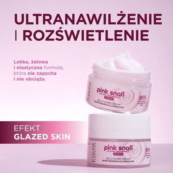 Eveline Pink Snail Moisturising Jelly Slime Cream 50ml