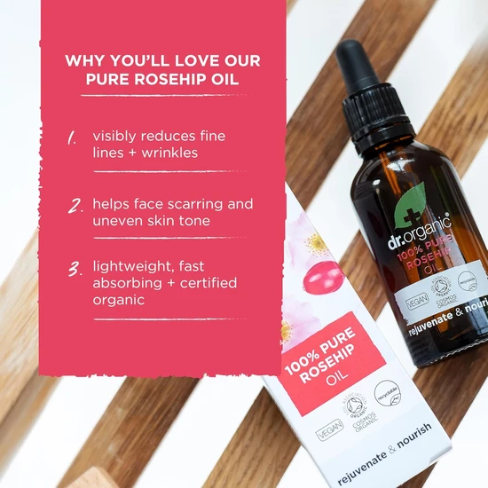 Dr. Organic Organic Rejuvenate & Nourish Pure Rosehip Oil 50ml