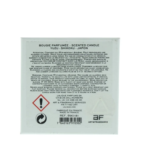 Lalique Yuzu Shikoku Japon Candle 190g