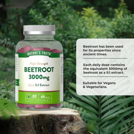 Nature's Truth Beetroot Extract 3000mg Tablets 60 Tablets