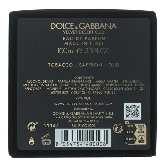 Dolce & Gabbana Velvet Desert Oud Eau De Parfum 100ml