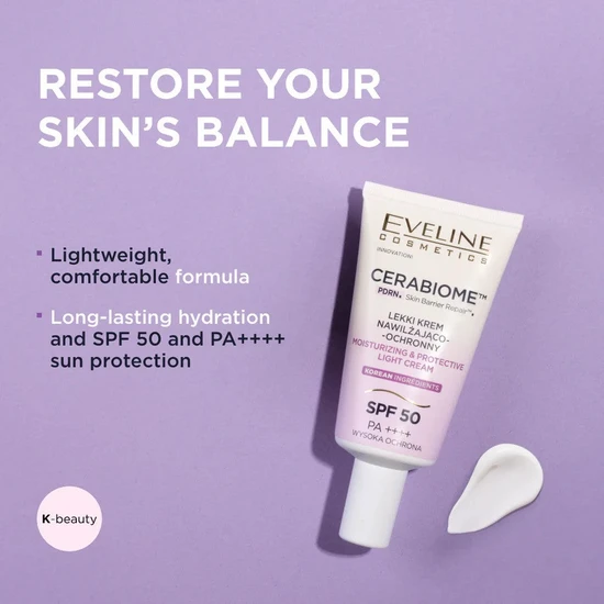 Eveline Cerabiome Moisturising Protective Light Cream SPF 50 30ml