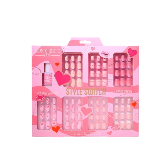 Sunkissed Multi False Nail Gift Set 7 x 24 Nails With Glue