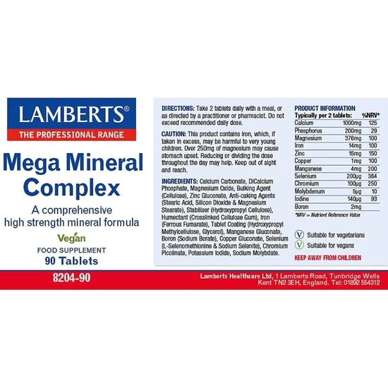 Lamberts Mega Mineral Complex Tablets 90 Tablets