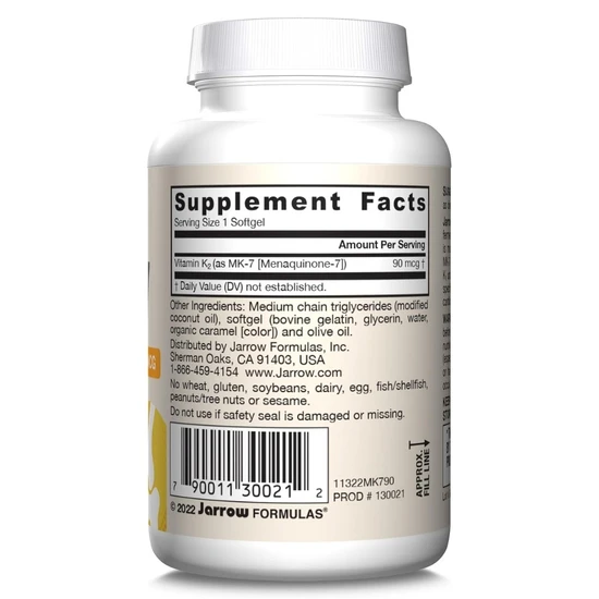 Jarrow Formulas Vitamin K2 MK7 90mcg - 90 Softgels