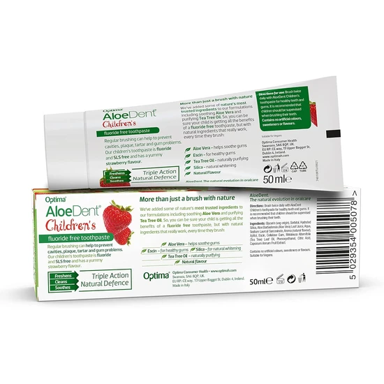 Aloe Dent Aloedent Aloe Vera Flouride Free Toothpaste Strawberry Flavour