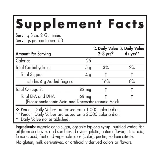 Nordic Naturals Nordic Omega-3 82mg Tangerine Treats Gummies 120 Gummies