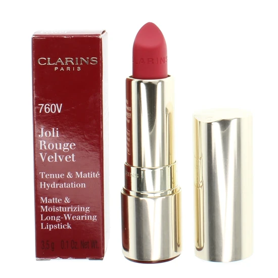 Clarins Joli Rouge Velvet Matte & Moisturising Long Wearing Lipstick 760V Pink Cranberry