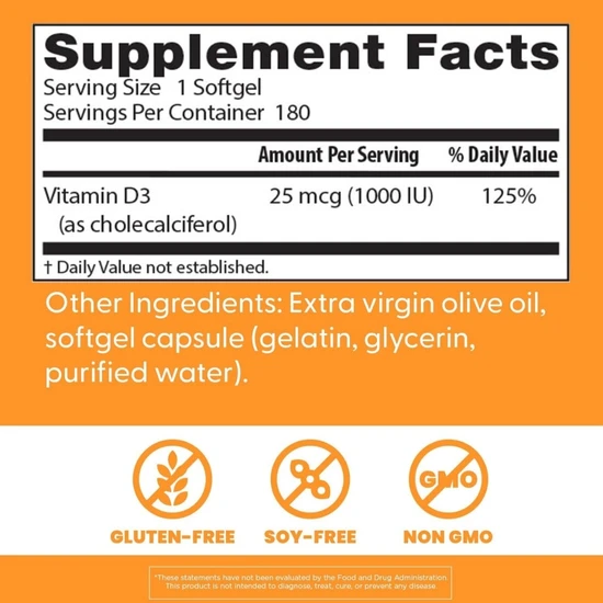 Doctor's Best Vitamin D3 1000iu 180 Softgels
