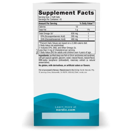Nordic Naturals DHA 830mg Strawberry Softgels 90 Softgels