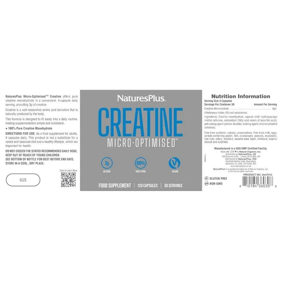 Nature's Plus Creatine Micro-Optimised Capsules 120 Capsules