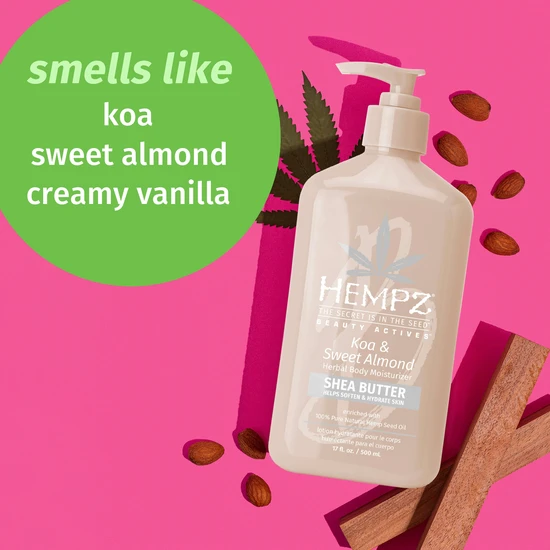 Hempz Koa & Sweet Almond Smoothing Herbal Body Moisturiser 500ml