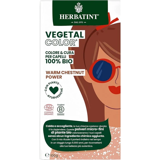 Herbatint Vegetal Organic Hair Colour Warm Chestnut Power 100g