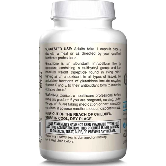 Jarrow Formulas Glutathione Reduced 500mg Vegicaps 60 Vegicaps
