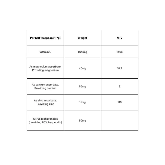 Viridian Vitamin C & Zinc Powder 100g