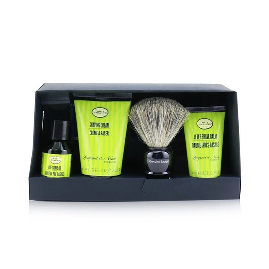 The Art of Shaving The Four Elements Of The Perfect Shave Set With Bag Bergamot & Neroli : Pre Shave Oil + Shave Crm + Aftershave Balm + Brush + Razor 5pcs+1Bag