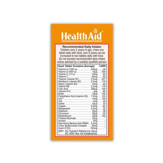 Health Aid Children's Multivitamin Chewable Tablets 30 Tablets