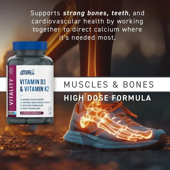 Applied Nutrition Vitamin D3 & Vitamin K2 Capsules 60 Capsules