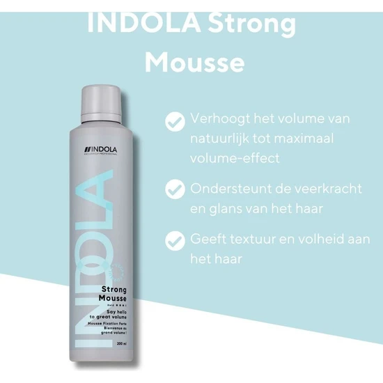 Indola Professional Vegan Strong Mousse Fixation Forte 200ml
