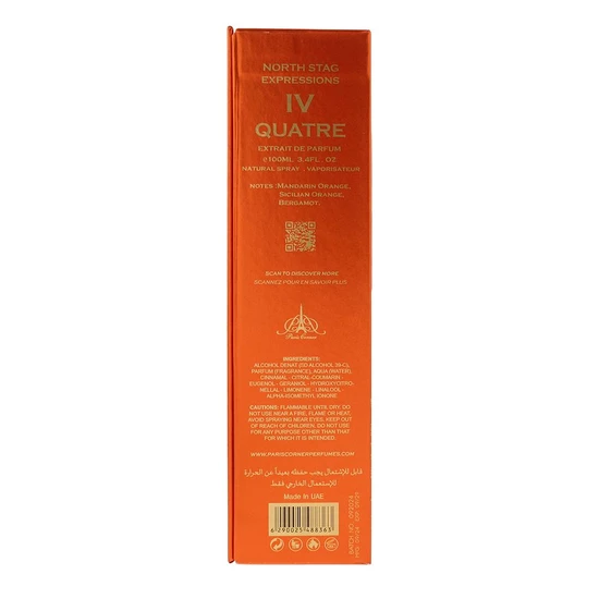 Paris Corner North Stag Expressions Quatre IV Extrait De Parfum 100ml