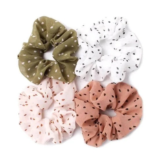 Molly And Rose Polka Dot Print Assorted Scrunchie