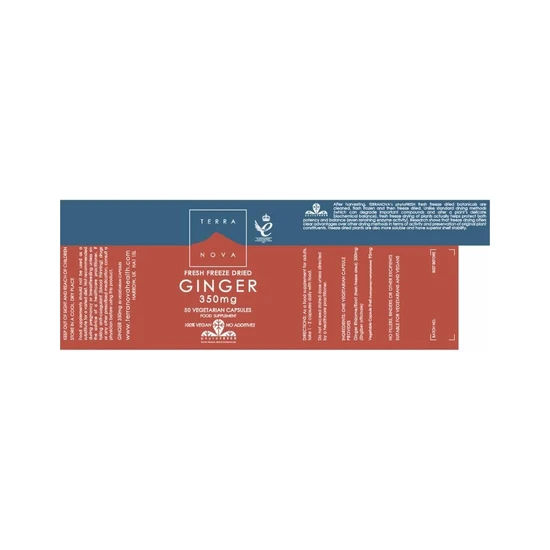 Terranova Freeze Dried Ginger 350mg 50 Capsules