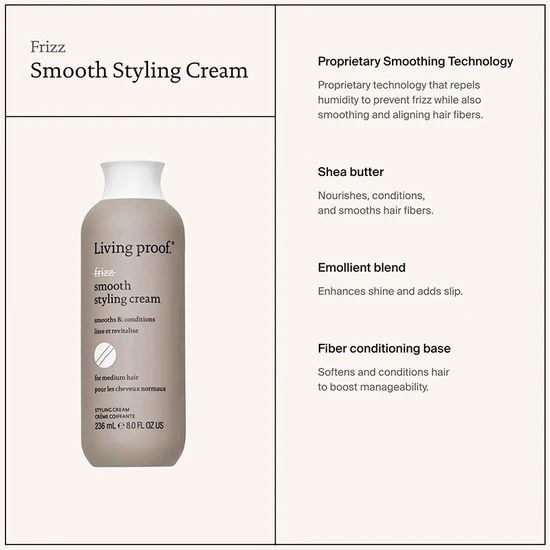 Living Proof No Frizz Smooth Styling Cream 236ml