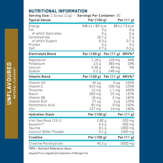 Applied Nutrition Creatine + Hydration Unflavoured 330g