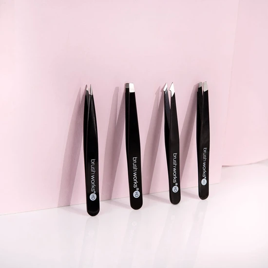 Brushworks HD Combination Tweezer Set Black