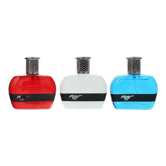 Mustang Gift Set 30ml Red Eau De Toilette + 30ml White Eau De Toilette + 30ml Blue Eau De Toilette