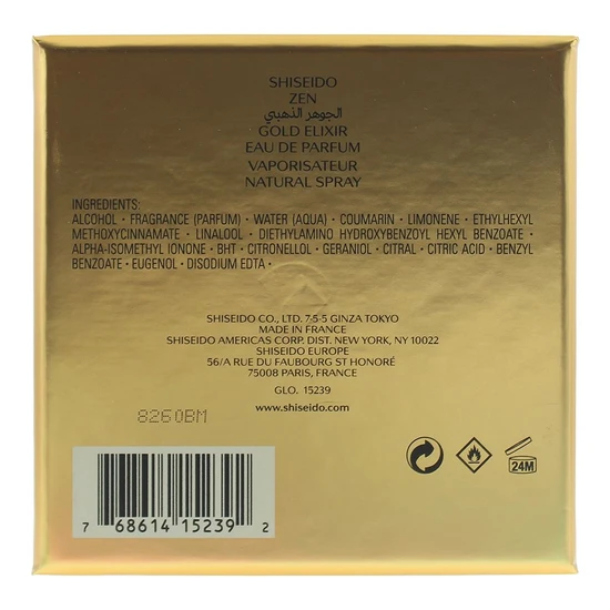 Shiseido Zen Gold Elixir Eau De Parfum 100ml