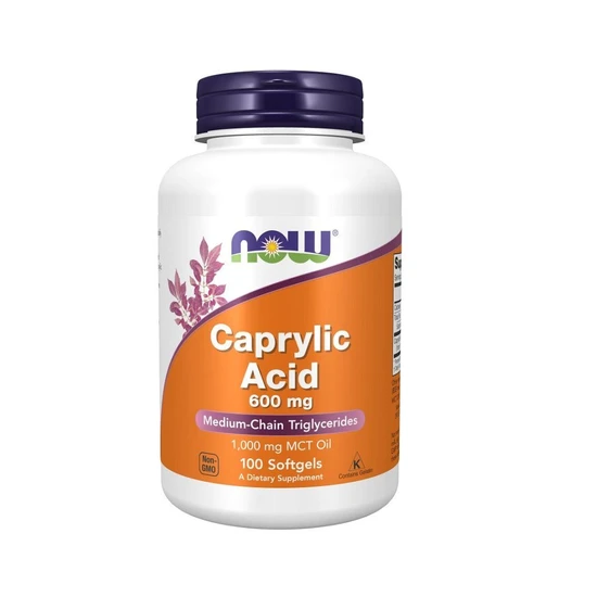 NOW Foods Caprylic Acid 600mg Softgels 100 Softgels