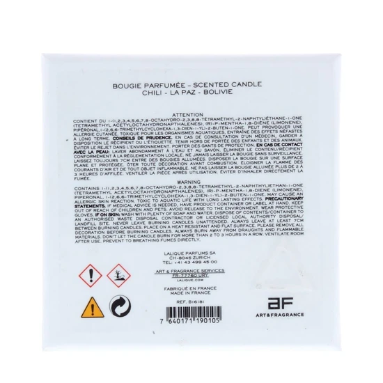 Lalique Chili La Paz Bolivie Candle 190g