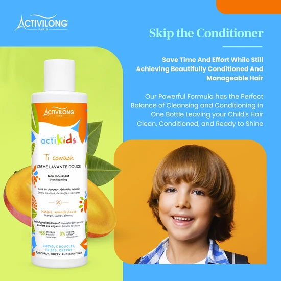 Activilong Non Foaming Cowash With Mango & Sweet Almond For Kids 240ml